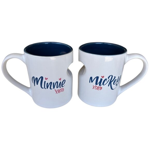 Set of 2 Disney's Minnie & Mickey Mouse XOXO 12 oz. Ceramic Coffee Mugs - Picture 2 of 10